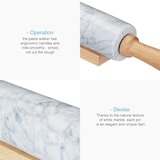 thumbnail of Intirilife Nudelholz aus Marmor mit Ablage in Weiß - 46.5 cm - Teigrolle, Backrolle, Wellholz, aus natürlichem Marmor