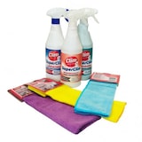 thumbnail of Conjunto de limpeza SuperClim: multiusos, desengordurante e limpa casa de banho 750 ml e 3 panos de microfibra