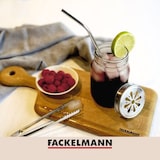 thumbnail of Set van 4 gebogen roestvrijstalen rietjes met schoonmaakborstel, 24 cm, Fackelmann Bar Concept