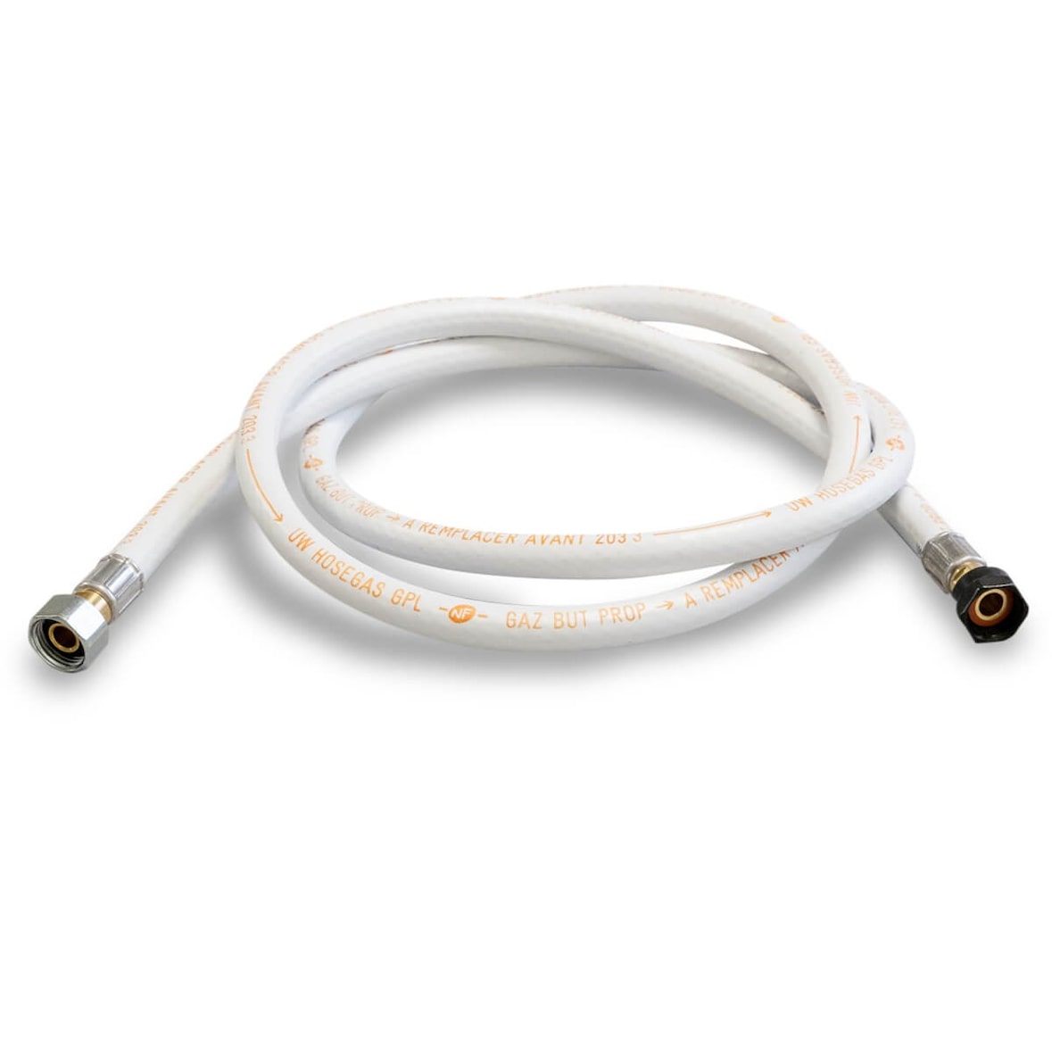 Tuyau gaz butane/propane Souple 2.00 m raccords à visser 20/150 et G1/2 Standard