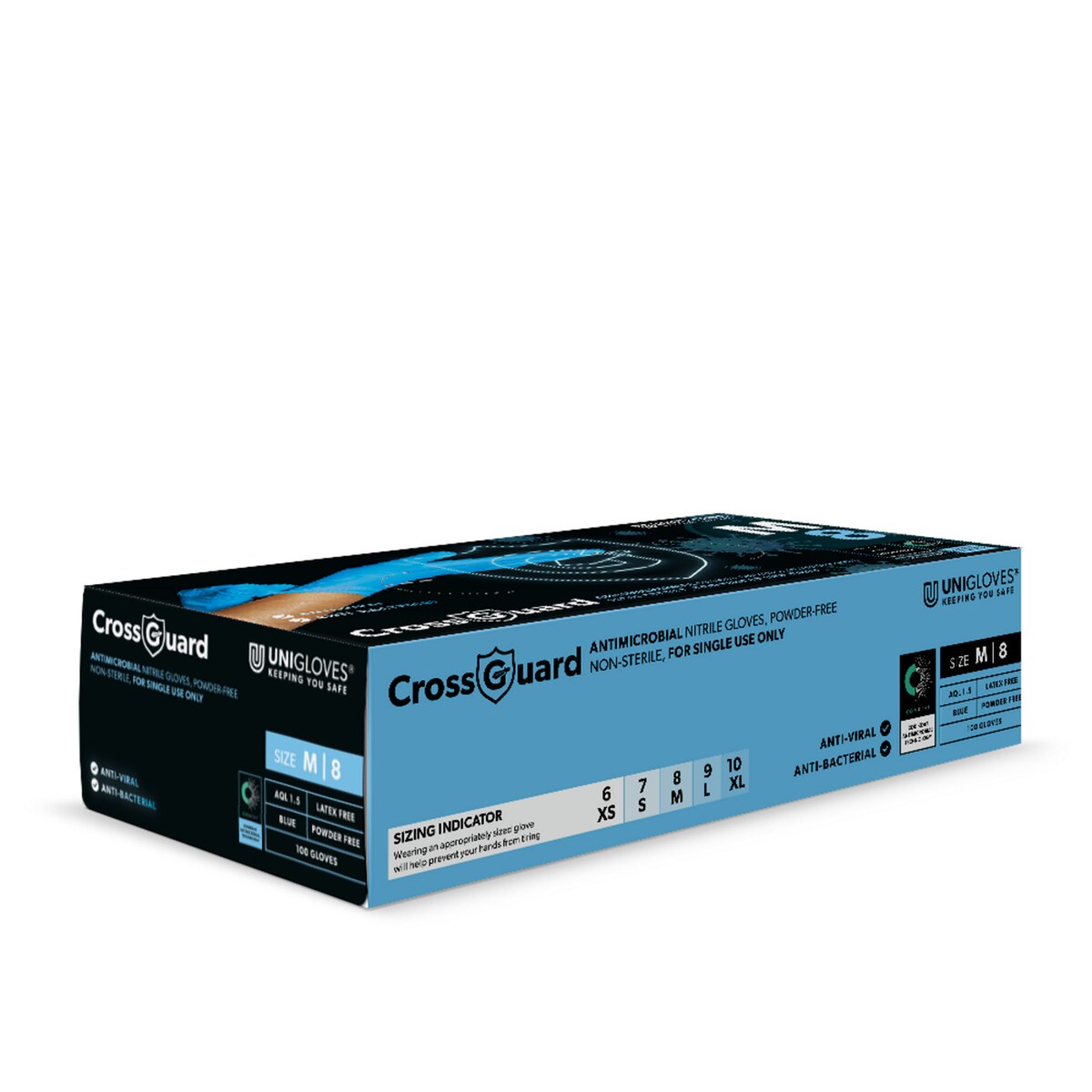 Unigloves Crossguard - antimikrobiell - Gr. XL - 1000 Einmalhandschuhe