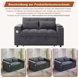 thumbnail of Merax Schlafsofa 3-in-1, 2-Sitzer mit verstellbarer Rückenlehne, USB, verstecktem Tisch & Getränkehalter, Grau