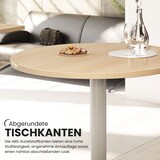 thumbnail of bümö Besprechungstisch, Esstisch klein, Tisch rund 80 cm - kleiner Esstisch Eiche, Rundtisch Esstisch 2 Personen mit Holz-Platte, Säule aus Metall in