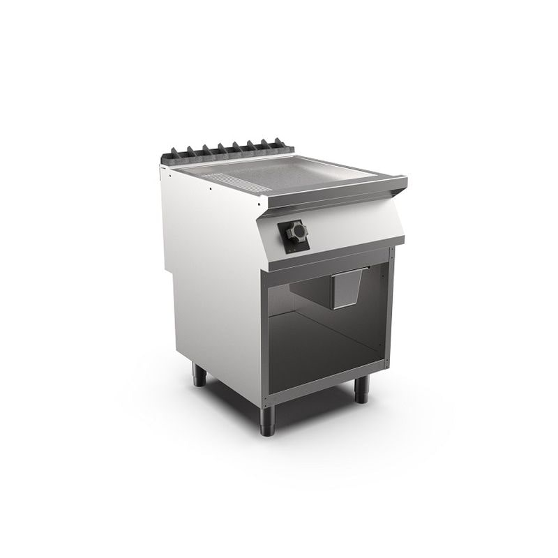 Mareno M1-900 elektrische Griddleplatte mit 2/3 glatter-1/3 gerippter mattverchromter Platte, 60cm