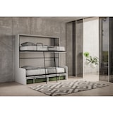 thumbnail of Cama de casal Kando com sofá e colchões em cinza branco, verde