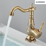 thumbnail of JULIAN | Rubinetto da bagno alto vintage in ottone dorato | Miscelatore retrò in acciaio inox per lavabo freestanding | con rubinetto gastronomico