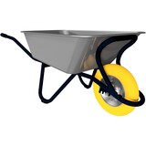 thumbnail of Profi-Schubkarre mit Muldenstütze, mit PU-Rad, Tiefmulde feuerverzinkt mit 90 l Fassungsvermögen, Gestell RAL 8017 tauchlackiert