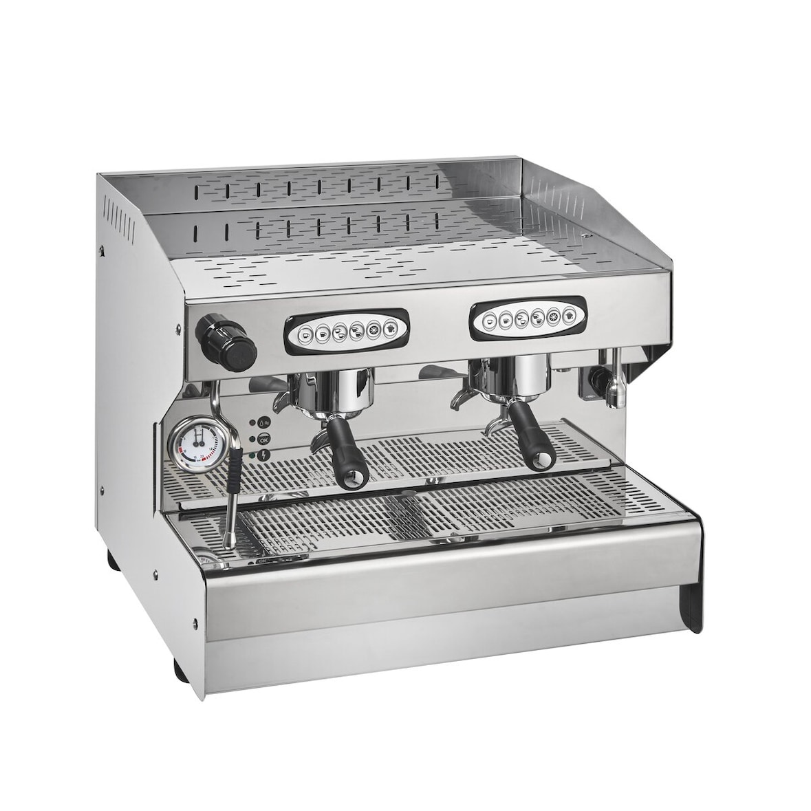 GastroHero Espressomaschine Milano Compact 2GR Automatik – professionelle 2-Gruppen-Kaffeemaschine aus Edelstahl für Gastronomie & Cafébetrieb