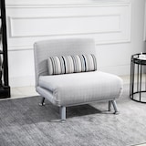 thumbnail of HOMCOM Poltrona Letto Singolo in Ferro e Cotone con Cuscino Grigio