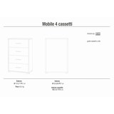 thumbnail of SARMOG MOBILE 4 CASSETTI KIT L71 P41 H110 in truciolare nobilitato color ossido bianco