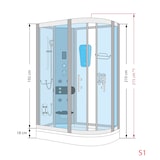 thumbnail of Dampfdusche Sauna Dusche Duschkabine D60-70T3R 80x120 cm ohne 2K Scheiben Versiegelung