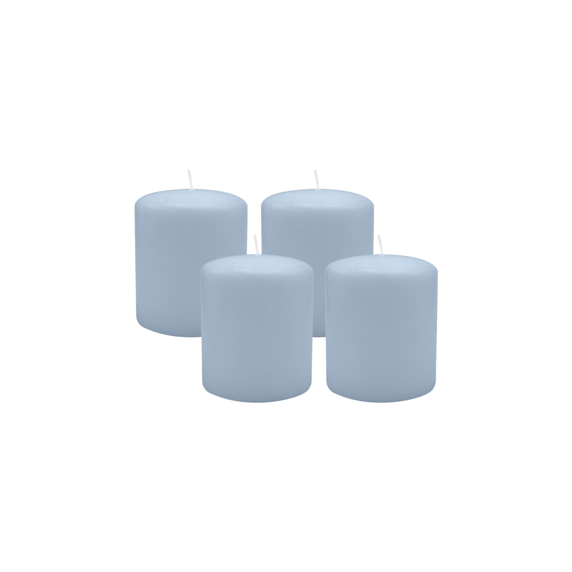 4er Set Stumpenkerzen/Adventskranzkerzen Jeans Blau Ø 100 x 120 mm