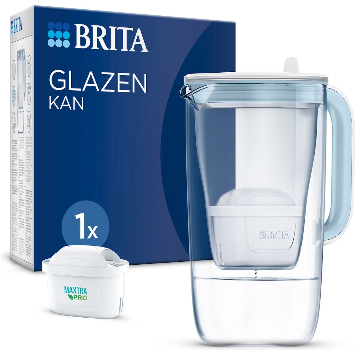 BRITA - Waterfilterkan - Glas Model - One light - blue