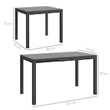 thumbnail of Outsunny mesa de jardín extensible mesa de comedor exterior ajustable 85-125 cm con borde de aluminio carga 70 kg para 4-6 personas para terraza