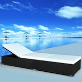 thumbnail of vidaXL Sonnenliegen mit Auflage 2 Stk. Poly Rattan Schwarz