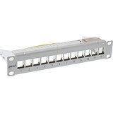 thumbnail of InLine® 10" Patchpanel Leerblech 12x, für Keystone Module, 1HE, RAL7035 grau