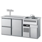 thumbnail of CHROMOnorm Getränketheke mit zwei Becken rechts, 2 Züge 1/2 und einer Tür