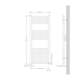 thumbnail of Elektrischer Badheizkörper mit Heizstab 1200W 500x1200 mm Anthrazit gerade mit Seitenanschluss LuxeBath