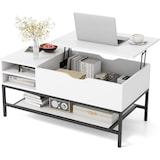 thumbnail of Tavolino COSTWAY con piano ribaltabile, tavolino regolabile in altezza, tavolino da salotto con vano contenitore nascosto