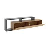 thumbnail of Dmora Mobile porta TV Maiella, Credenza bassa da soggiorno, Madia da salotto per televisione, 165x40h47 cm, Rovere Nodi e Antracite