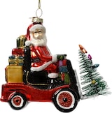 thumbnail of Christbaumschmuck Gabelstapler 12cm Glas Weihnachtsmann Weihnachtskugeln bunt
