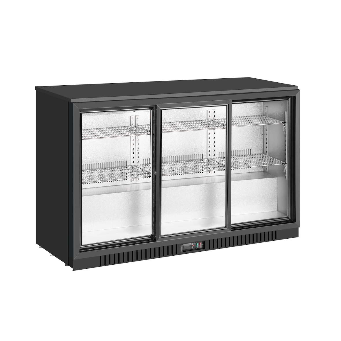 METRO PROFESSIONAL Arrière bar réfrigéré GBC3103, aluminium / verre, 135 x 52 x 86.5 cm, 308 L, refroidissement par air,160 W, avec serrure, noir