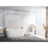 thumbnail of Alu Duschvorhangstange Silber glänzend 70x165x70 cm barrierefrei passend für Badewanne, U-Form, inkl. Deckenhalterungen, inkl. Ringe