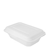 thumbnail of WISEFOOD 50 Stk. - Burger Box Verpackung Bio Zuckerrohr Bagasse Menübox Lunchbox - 21 x 20 x 8 cm - 600ml  (weiß)