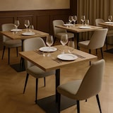 thumbnail of Bistrotisch HWC-H10, Bartisch Thekentisch, Industrial Gastronomie Ulme Holz MVG-zertifiziert 75x80x80cm ~ hellbraun