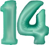 thumbnail of XL Folienballon mint grün Zahl 14