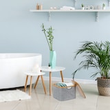 thumbnail of Relaxdays Aufbewahrungskorb Stoff, Aufbewahrungsbox mit Deckel, Regalkorb grau, Stoffbox, HxBxT: 25 x 33 x 33 cm, grey