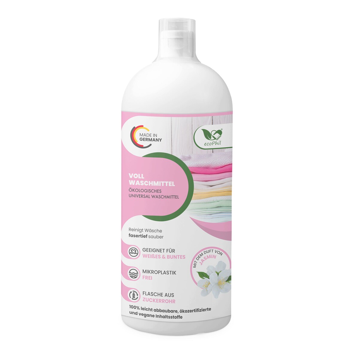 ecoPhil Universal Vollwaschmittel mit Jasmin-Duft, 1 L