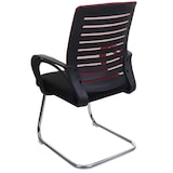 thumbnail of 2er-Set Konferenzstuhl HWC-K51, Besucherstuhl Freischwinger, 150kg belastbar Stoff/Textil ~ rot