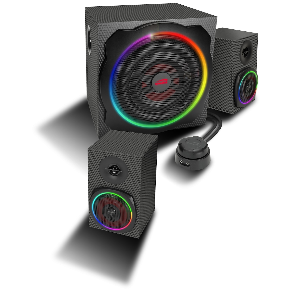 GRAVITY CARBON RGB 2.1 Subwoofer System, black