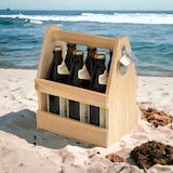 thumbnail of DanDiBo Flaschenträger 6 Flaschen Holz Bierträger mit Flaschenöffner 93945 Männerhandtasche