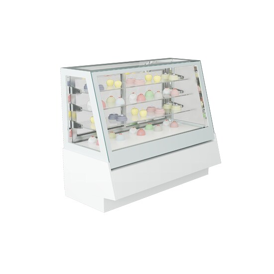 Vitrine réfrigérée  froid ventilé patisserie 175x71x140 +3 étagères 2 portes coulissantes  blanche  ITALCONCEPT VERSUS