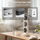 thumbnail of WellHome - Juego de 4 Ventiladores de Mesa USB 3W de 3 Velocidades en color Blanco 37x12x8,3cm