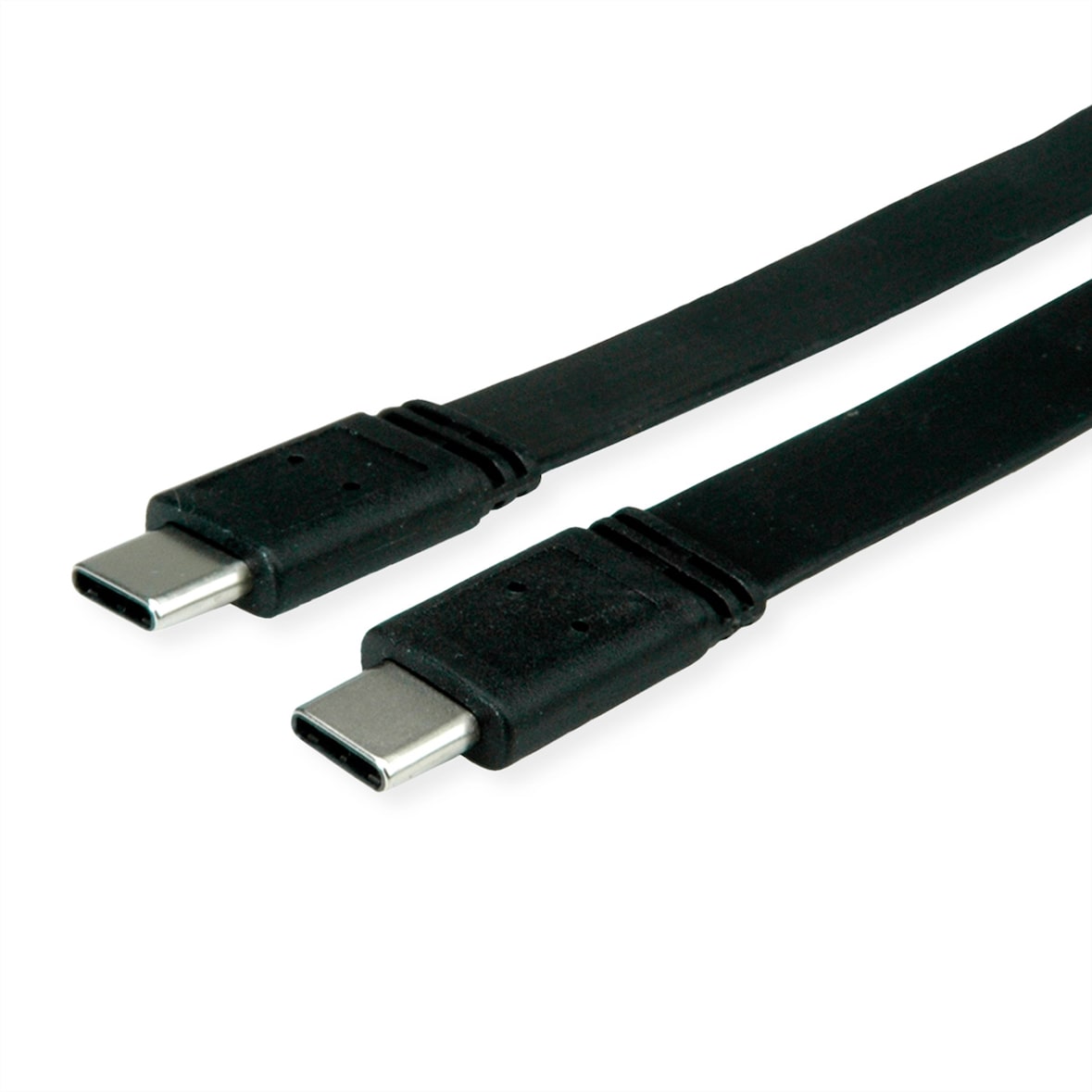 VALUE USB4 Gen 3 Kabel, C-C, ST/ST, 8K UHD-2, 40Gbit/s, Emark, 100W, extra-flach, schwarz, 0,5 m