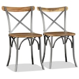 thumbnail of Décoshop26 - Lot de 6 chaises de salle à manger cuisine design industriel bois de manguier massif et acier CDS022103