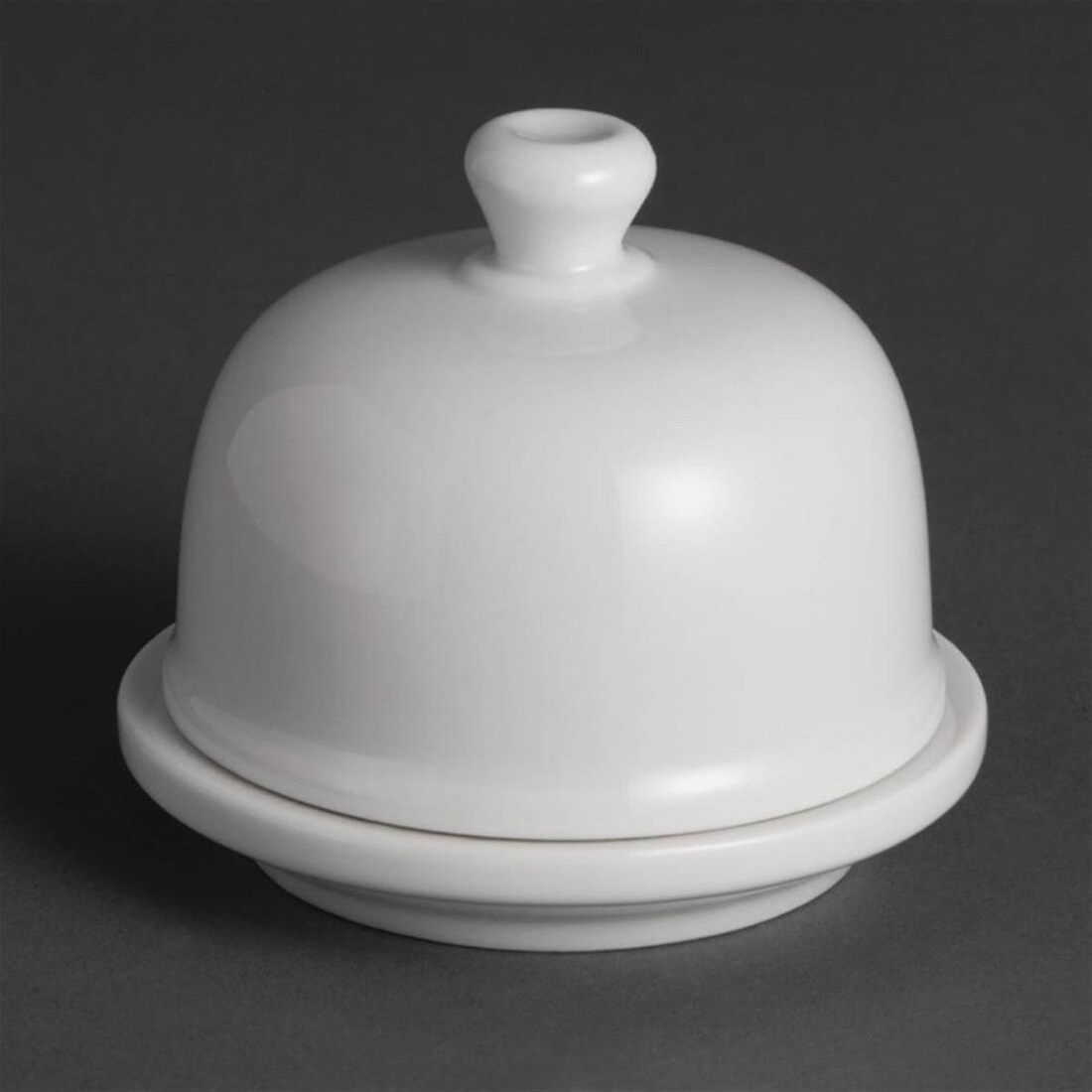 Gastronoble Olympia Whiteware Butternapf mit Deckel 4,3cl