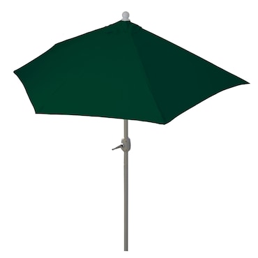 Parla guarda-sol de meia-volta, guarda-sol de varanda, UV 50+ poliéster/alumínio 3kg ~ 270cm verde sem suporte