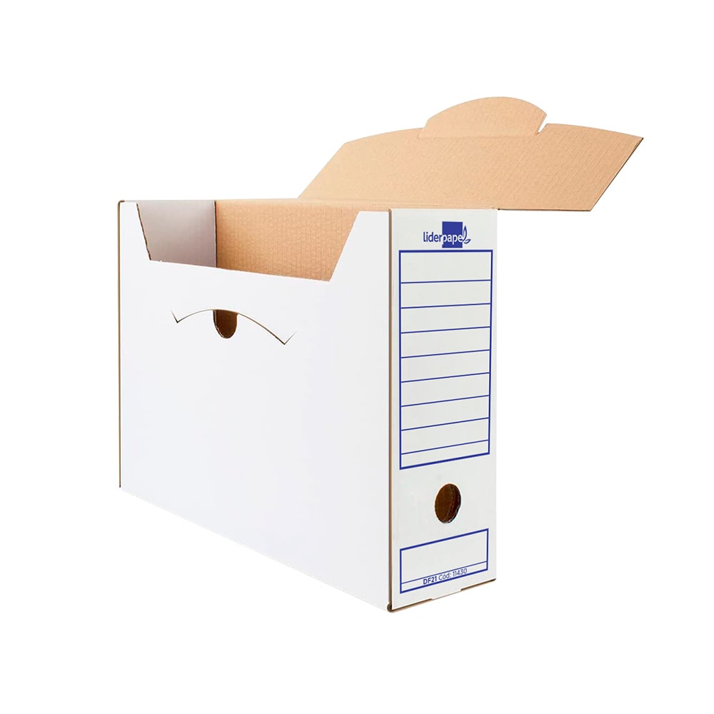 Caja Archivo Definitivo Liderpapel 104 Folio Carton Reciclado 325G/M2 Lomo 100 Mm Blanco 365X100X251 Mm