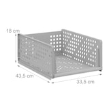 thumbnail of Relaxdays Schrank Organizer 3er Set, stapelbare Kleiderschrank Aufbewahrungsboxen, 18 x 33,5 x 43,5 cm, ausziehbar, grau