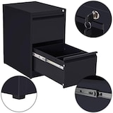 thumbnail of m-office Archivador Metálico Negro de Oficina con 2 Cajones y Cerradura para Carpetas A4 y Folios, Mueble Cajonera de 62 x 46 x 72 cm (2 unds)