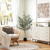 thumbnail of HOMCOM árbol artificial de laurel 150 cm planta artificial decorativa grande decoración para hogar oficina balcón dormitorio verde