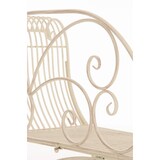 thumbnail of Décoshop26 - Banc de jardin banquette design en fer forgé crème vieilli dossier côté droit 156x46 cm MDJ10192