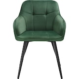 thumbnail of tectake Chaise rembourrée en velours matelassé avec dossier continu vert foncé - 405723