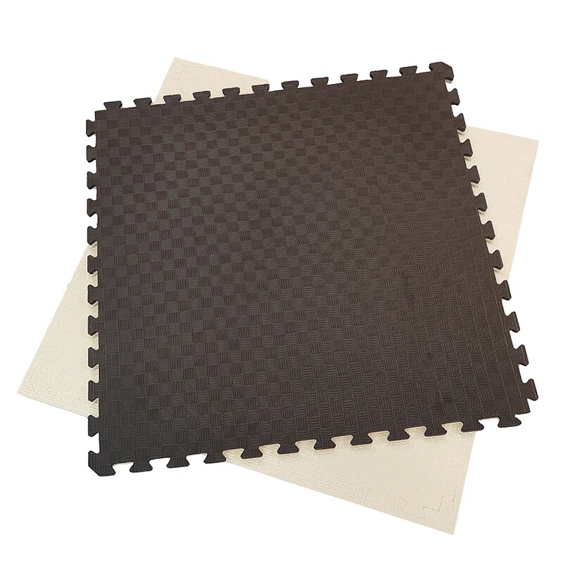 Arquiservi - Tapete Tatami Puzzle 1x1x20mm Marrom-Bege (Lote 8Unid) Antiderrapante, yoga, pilates.