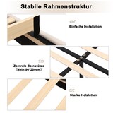 thumbnail of Luxuriöses Polsterbett 90x200 Beige mit verstellbarem Kopfteil, goldenen Eisenbeinen, stabilem Massivholzrahmen und Stauraum