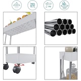 thumbnail of Carrello Portaoggetti 4 Ripiani Mobile Salvaspazio In Plastica Con Ruote Struttura In Acciaio Per Spazi Ridotti Cucina Bagno 40 x 13 x 85 Cm Bianco
